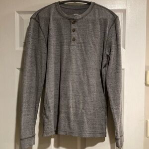 Sonoma Gray Long Sleeve Tee Soft Knit Henley